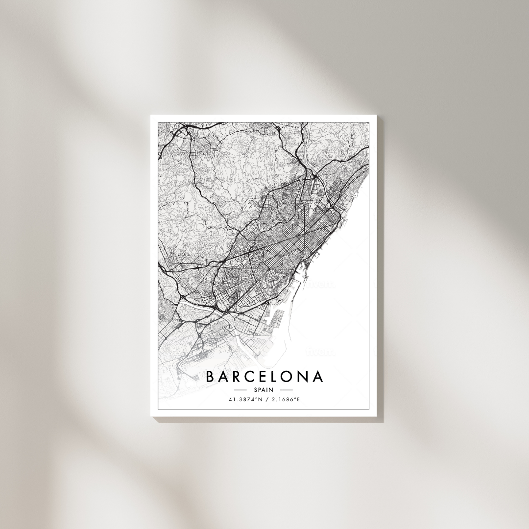 Barcelona City Map Poster