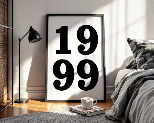 “1999” - Black & White Poster
