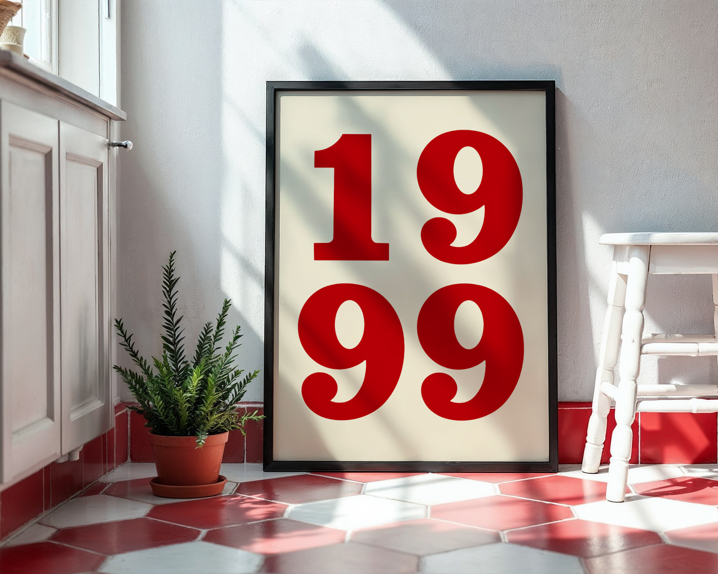 “1999” - Red & White Poster