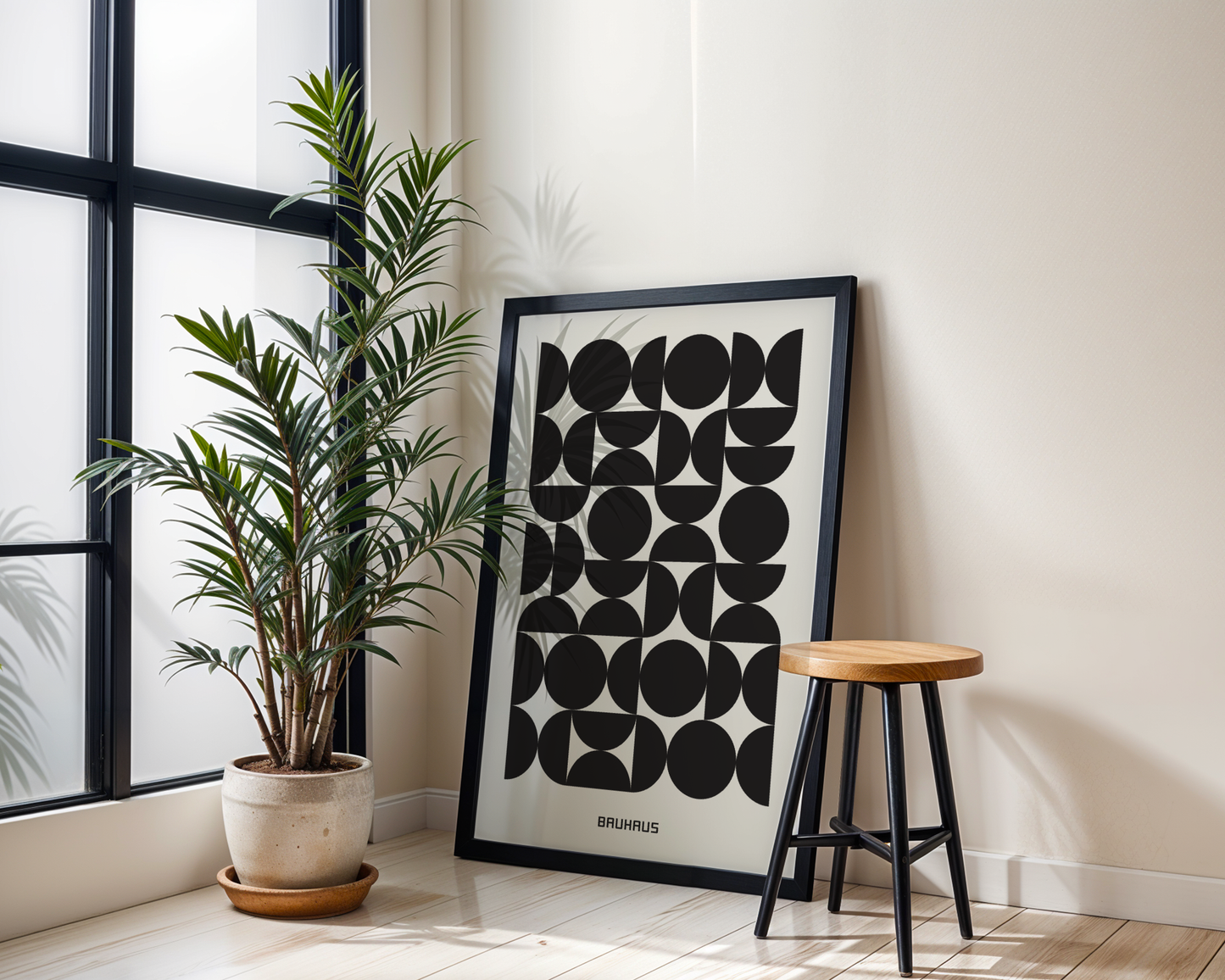 Bauhaus Black Geometry Poster