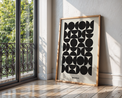 Bauhaus Black Geometry Poster