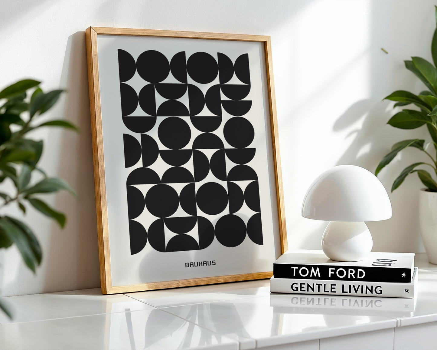 Bauhaus Black Geometry Poster