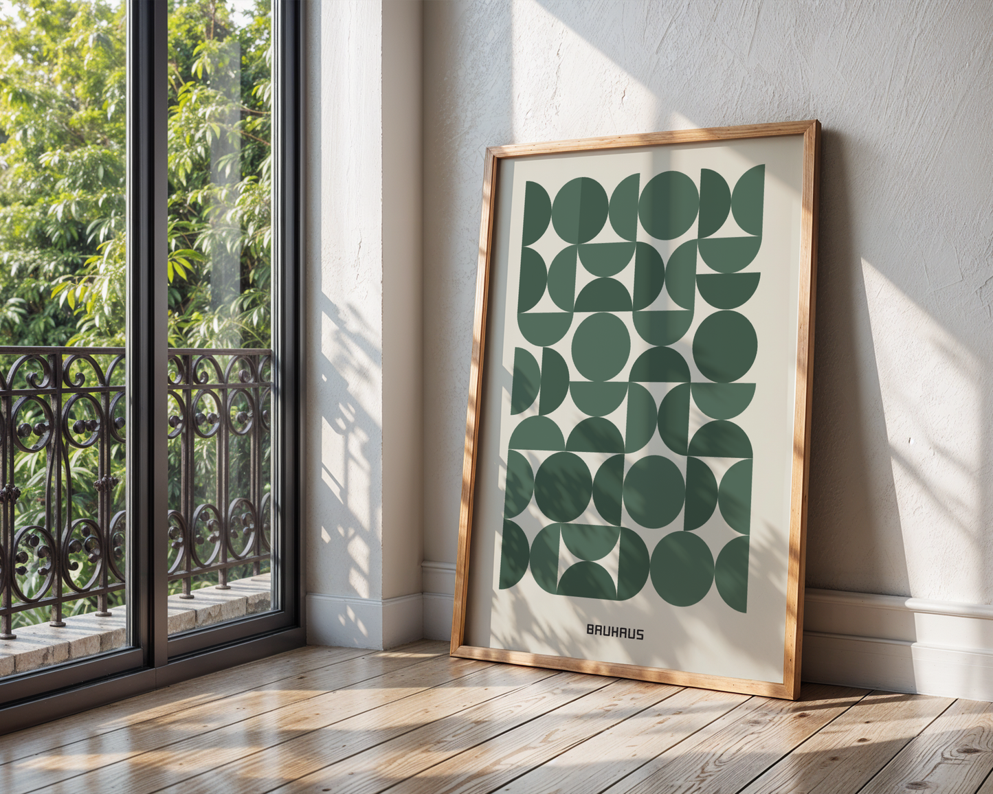 Bauhaus Green Geometry Poster