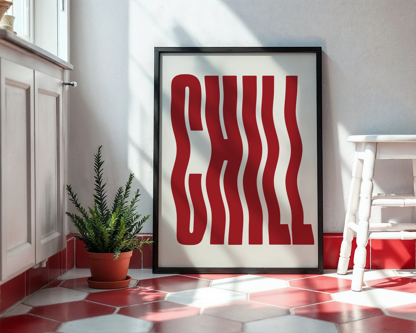 Chill Typography - Red Poster
