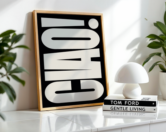 Ciao Typography - Black Poster