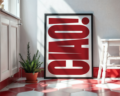 Ciao Typography - Red Poster