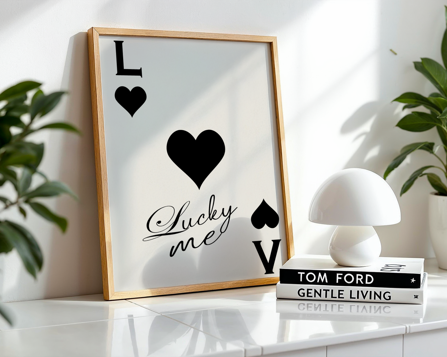 Lucky Me Black Playing Card Poster