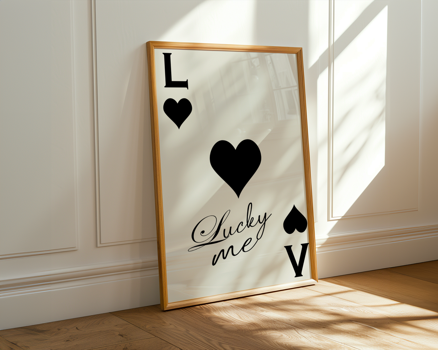 Lucky Me Black Playing Card Poster