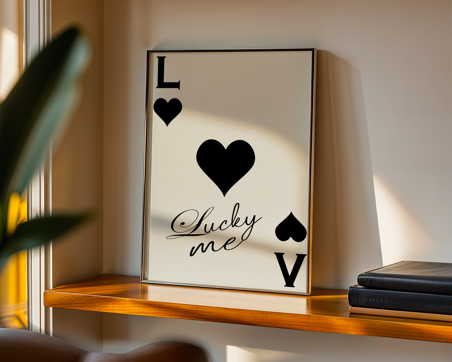 Lucky Me Black Playing Card Poster