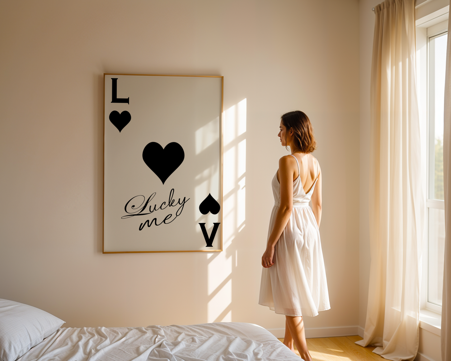 Lucky Me Black Playing Card Poster