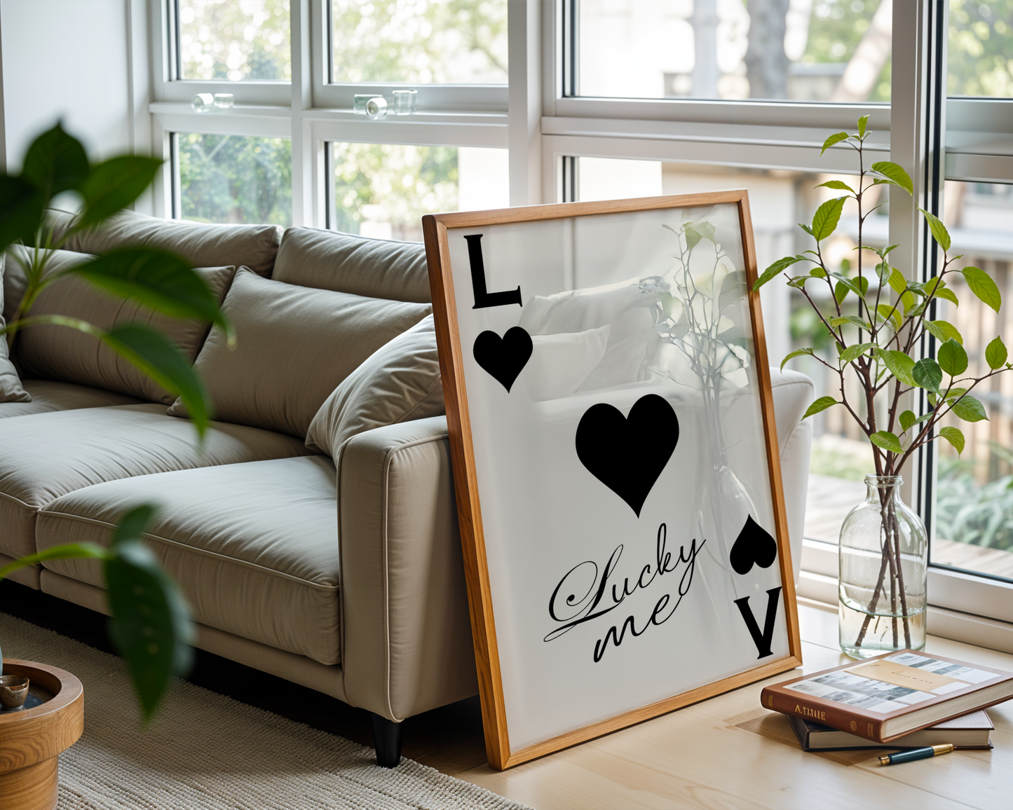 Lucky Me Black Playing Card Poster