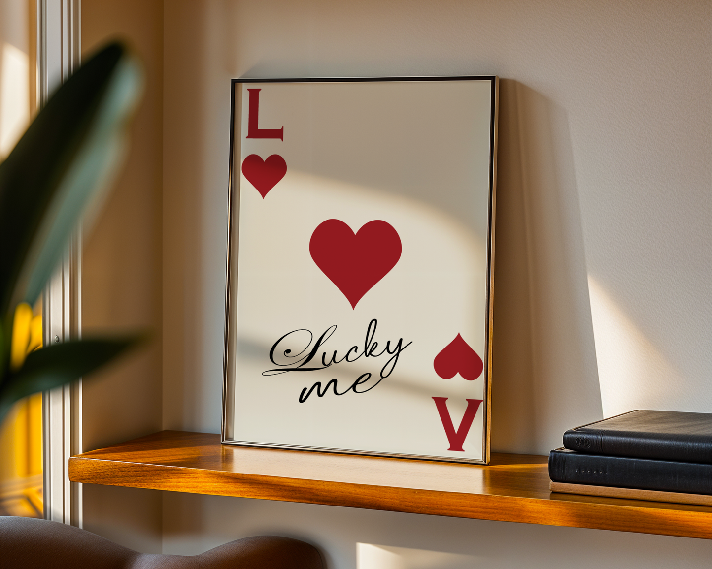 Lucky Me Red Playing Card Poster