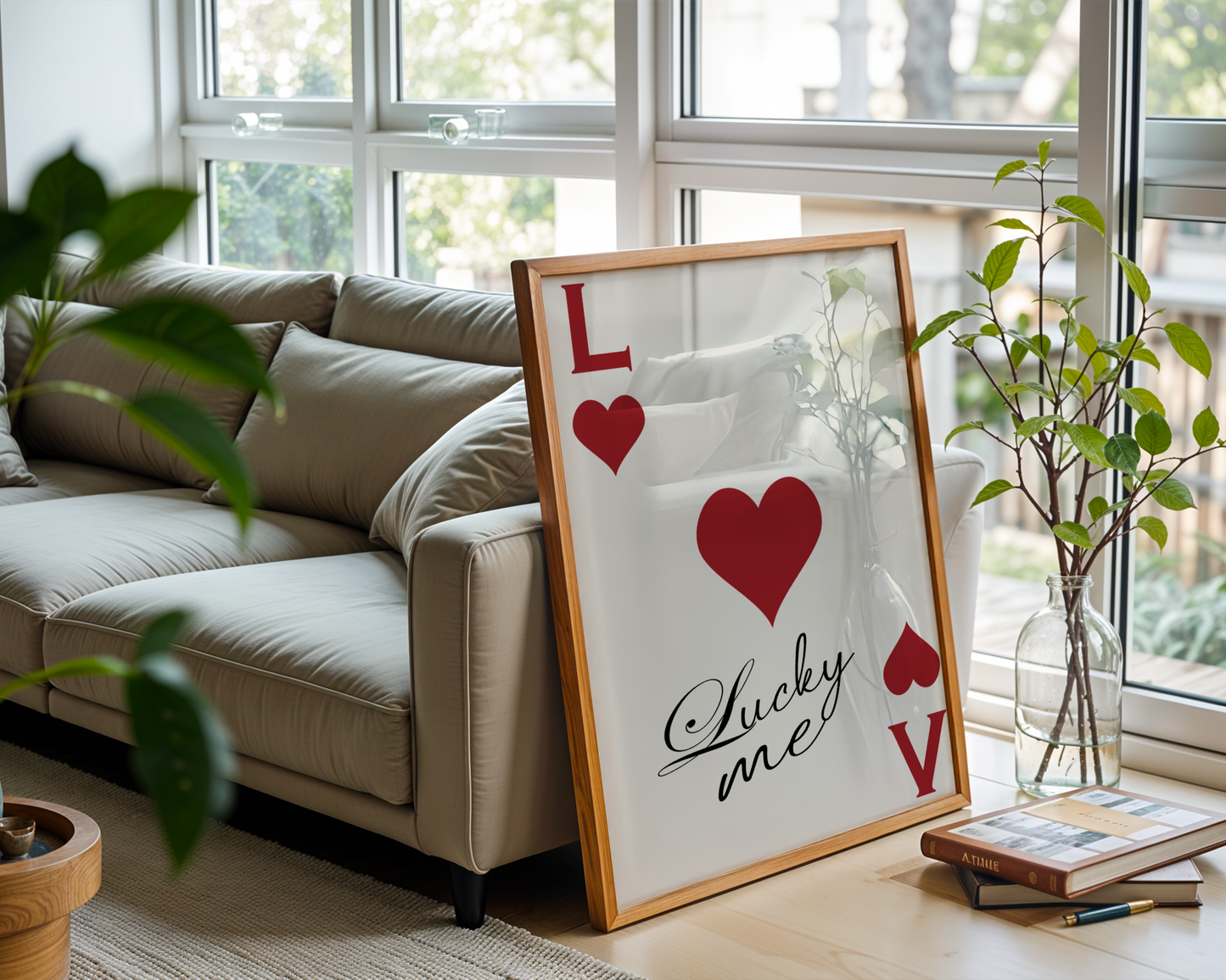 Lucky Me Red Playing Card Poster