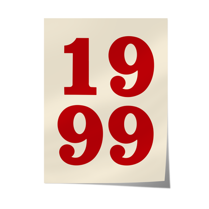 “1999” - Red & White Poster