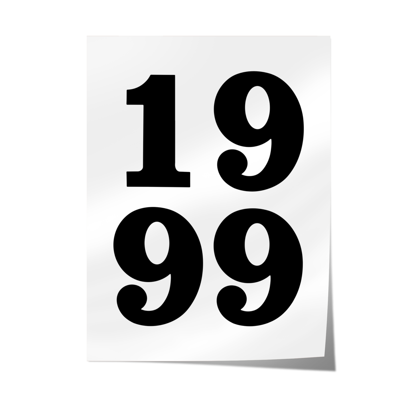 “1999” - Black & White Poster