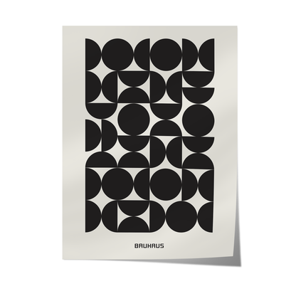 Bauhaus Black Geometry Poster