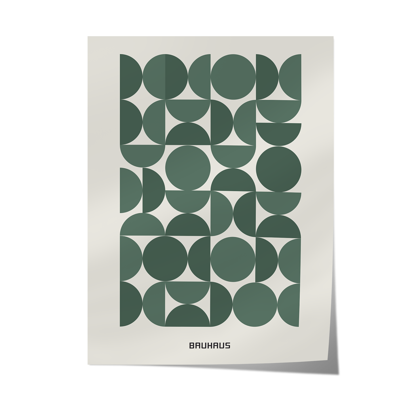 Bauhaus Green Geometry Poster