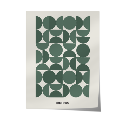 Bauhaus Green Geometry Poster
