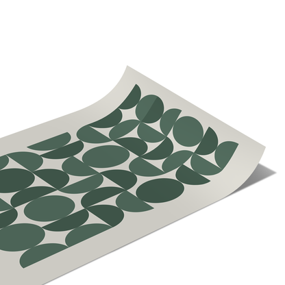 Bauhaus Green Geometry Poster