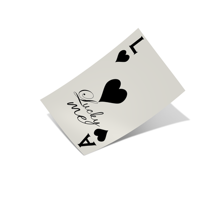 Lucky Me Black Playing Card Poster