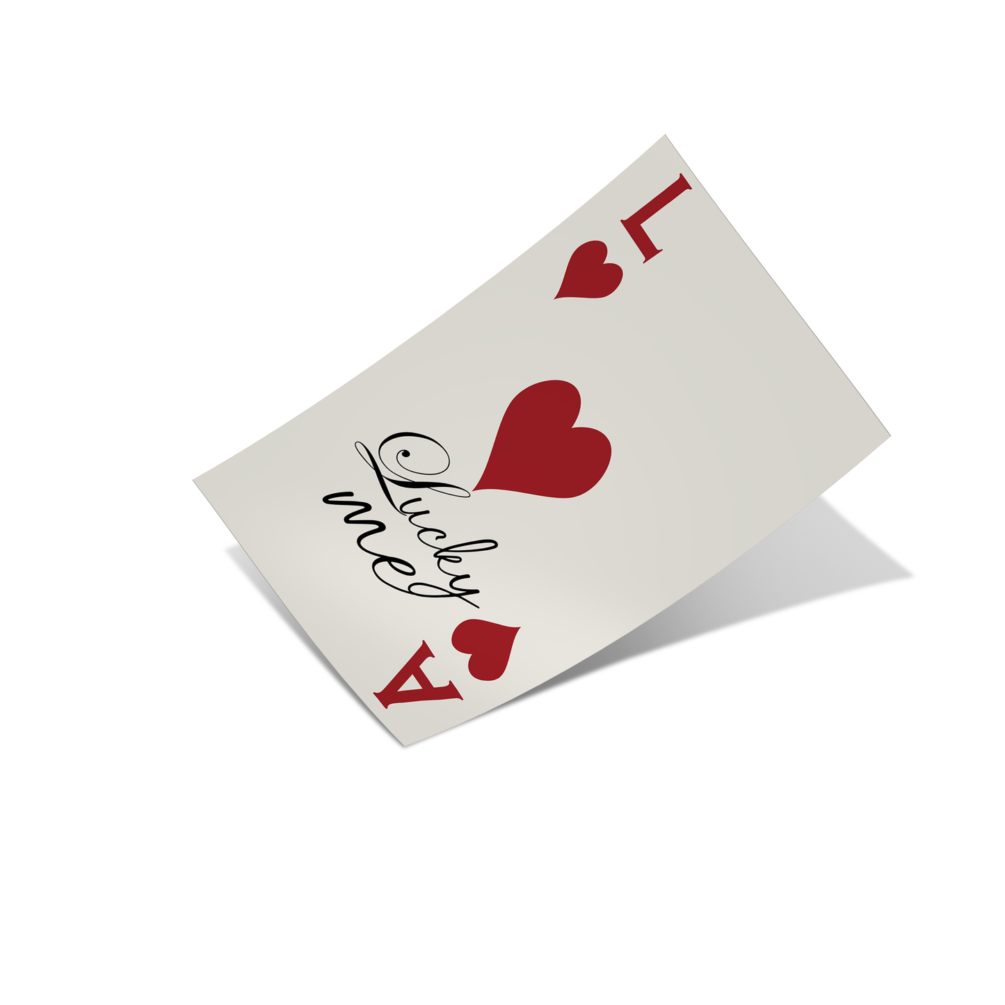 Lucky Me Red Playing Card Poster