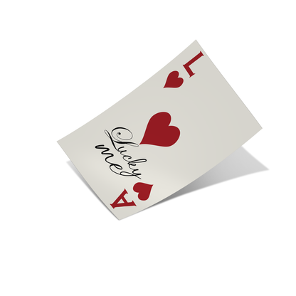 Lucky Me Red Playing Card Poster