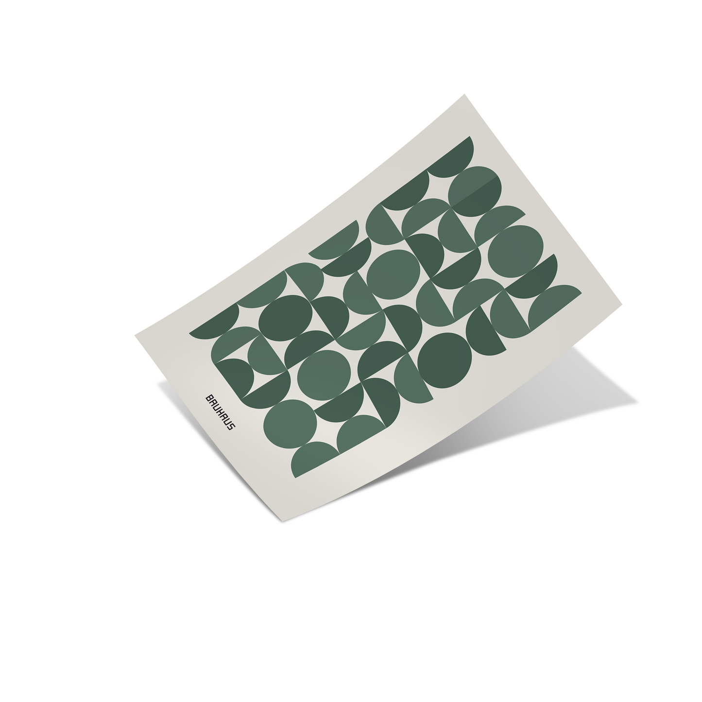 Bauhaus Green Geometry Poster