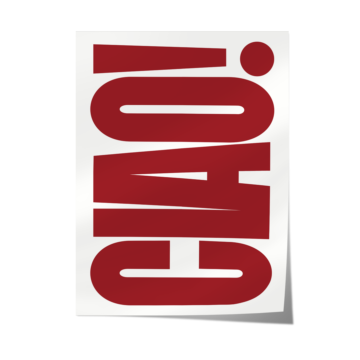 Ciao Typography - Red Poster