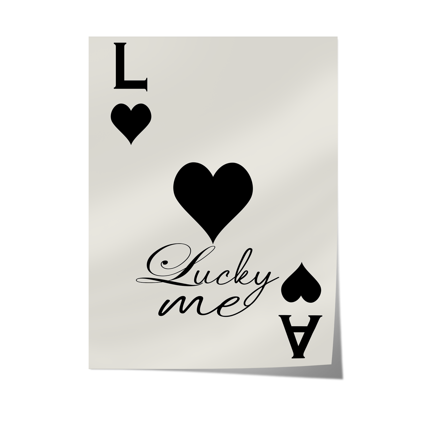 Lucky Me Black Playing Card Poster