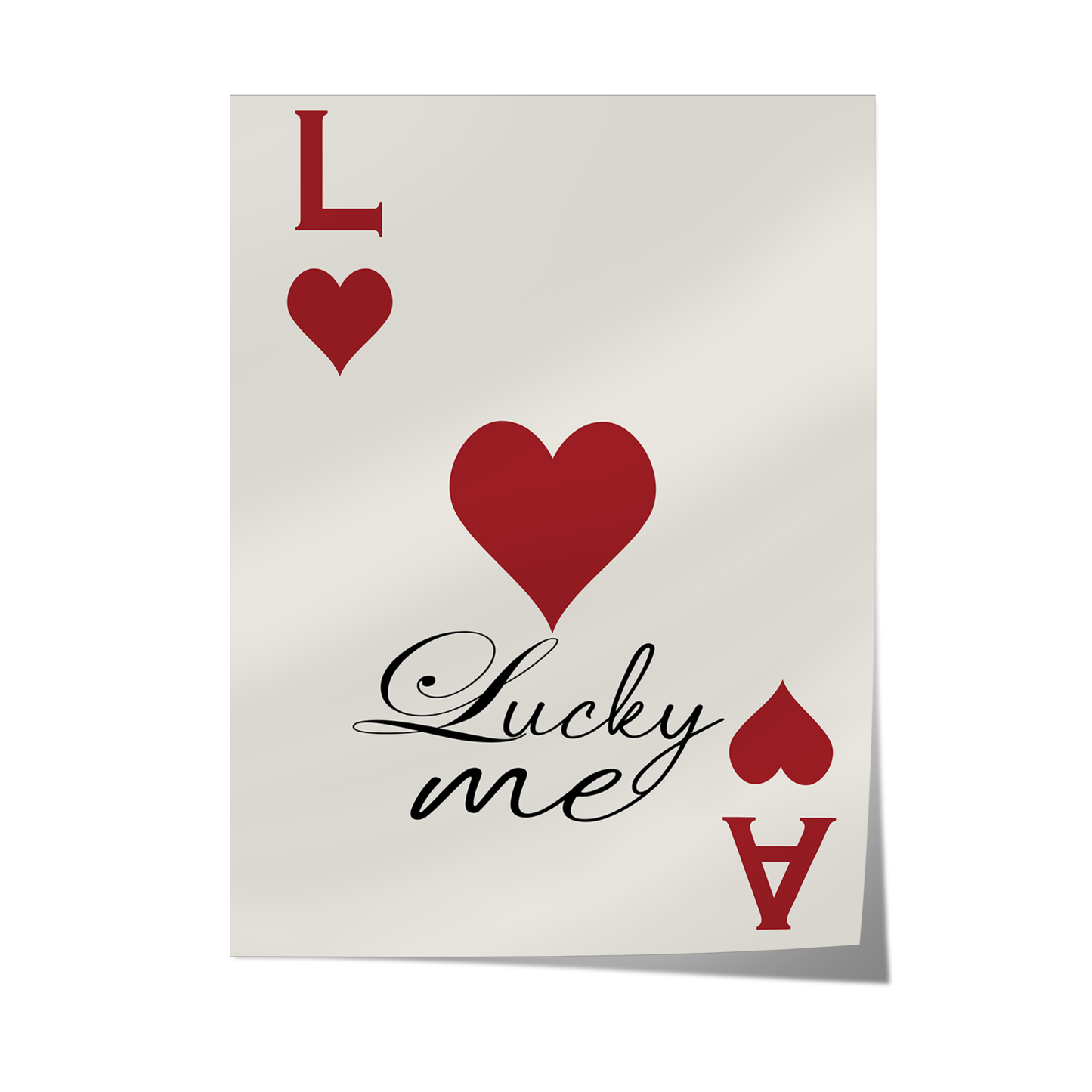 Lucky Me Red Playing Card Poster