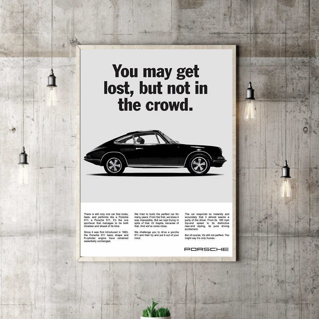 Porsche 911 Vintage Ad Poster