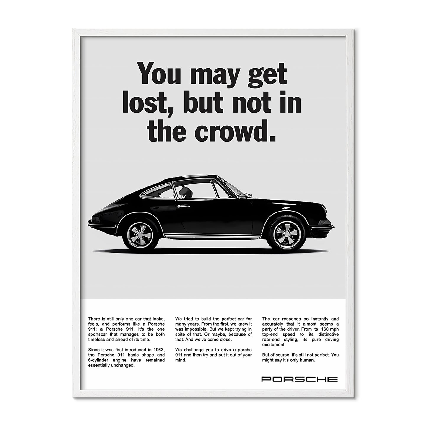 Porsche 911 Vintage Ad Poster