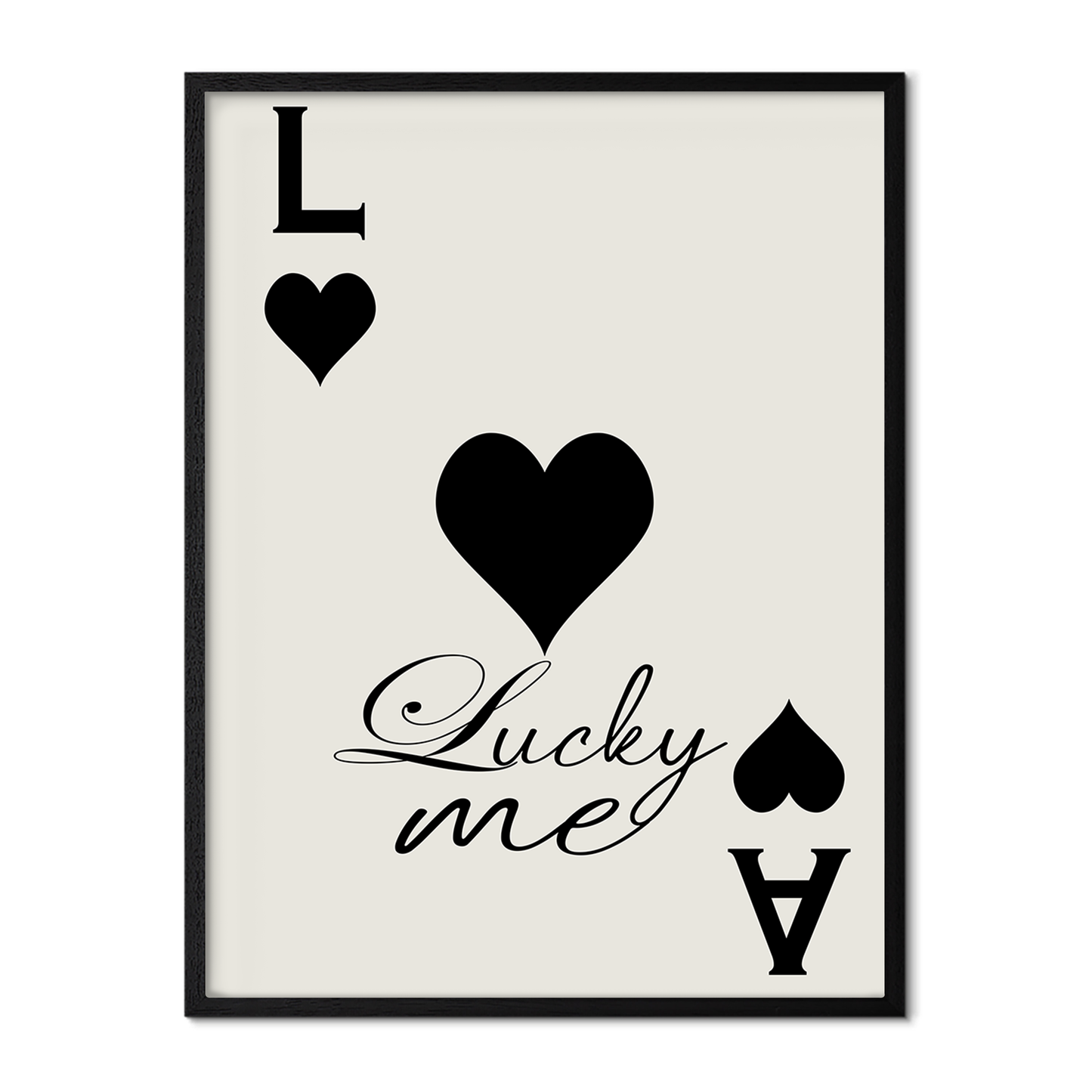 Lucky Me Black Playing Card Poster