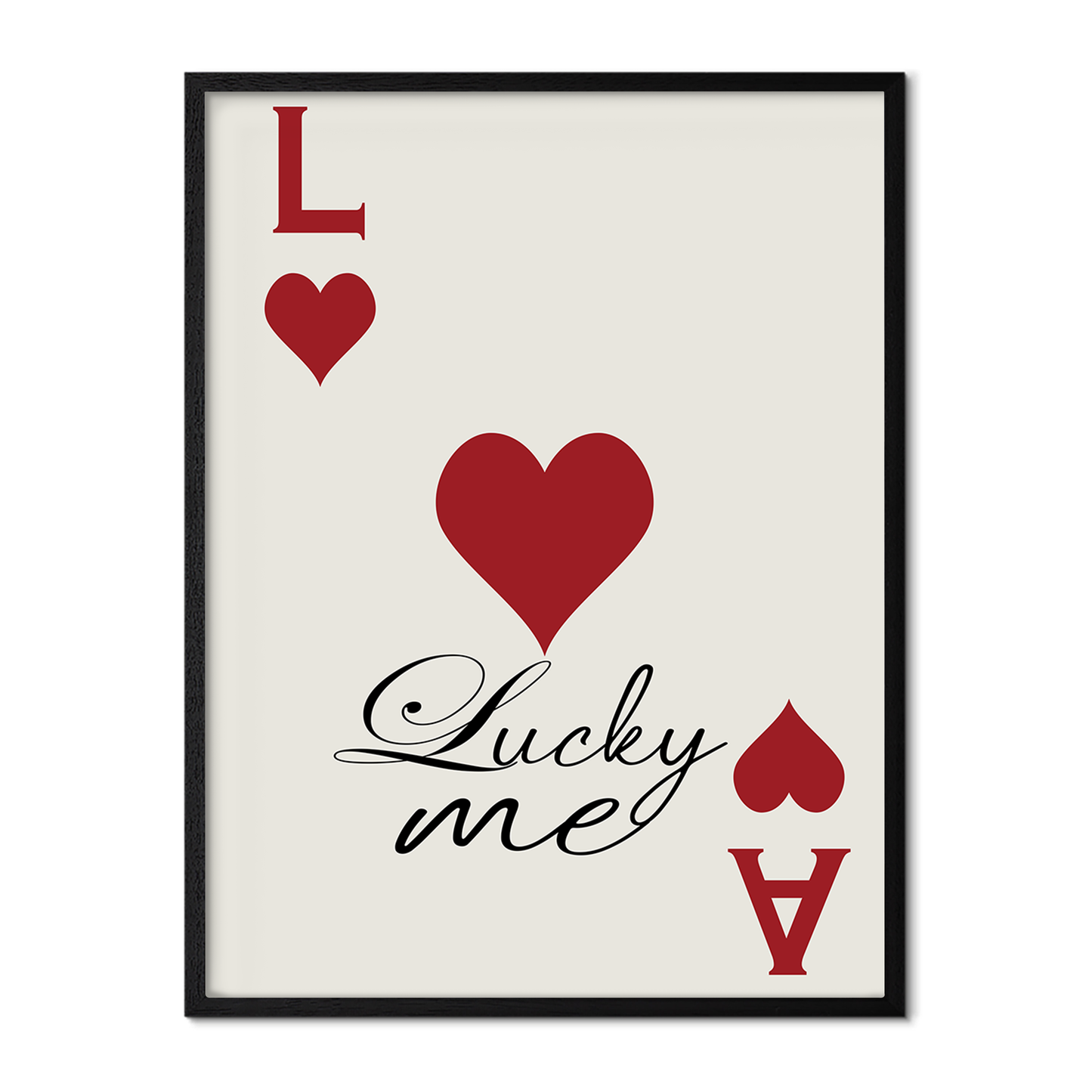 Lucky Me Red Playing Card Poster