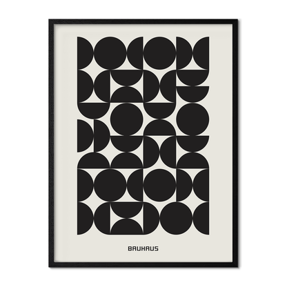 Bauhaus Black Geometry Poster
