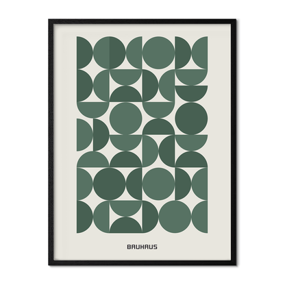 Bauhaus Green Geometry Poster