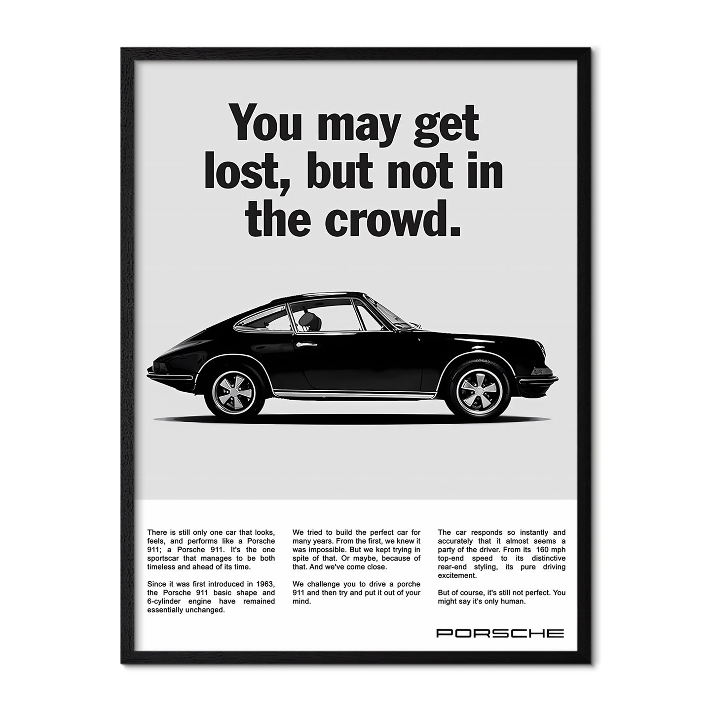 Porsche 911 Vintage Ad Poster