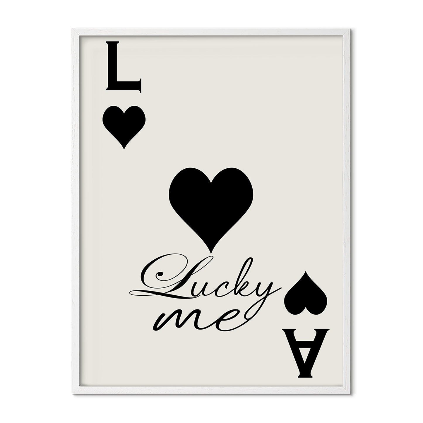 Lucky Me Black Playing Card Poster