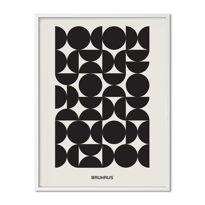Bauhaus Black Geometry Poster