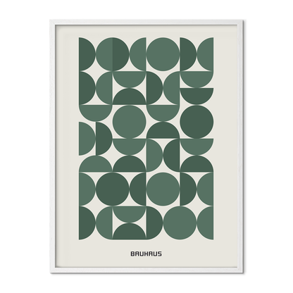Bauhaus Green Geometry Poster